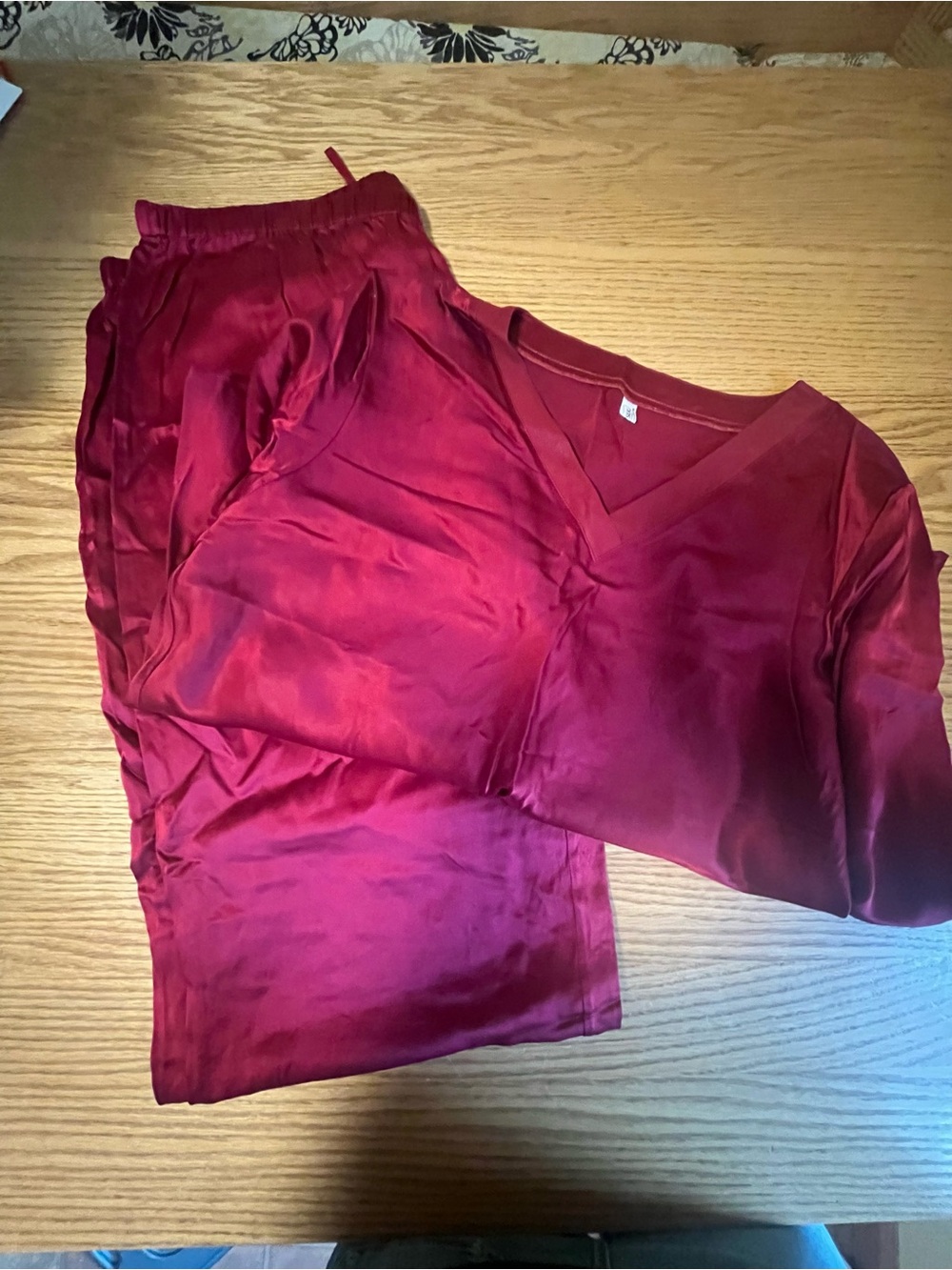 LILYSILK Silk 2 Piece Pajama Set Claret Women's 2XL Lightweight Breathable